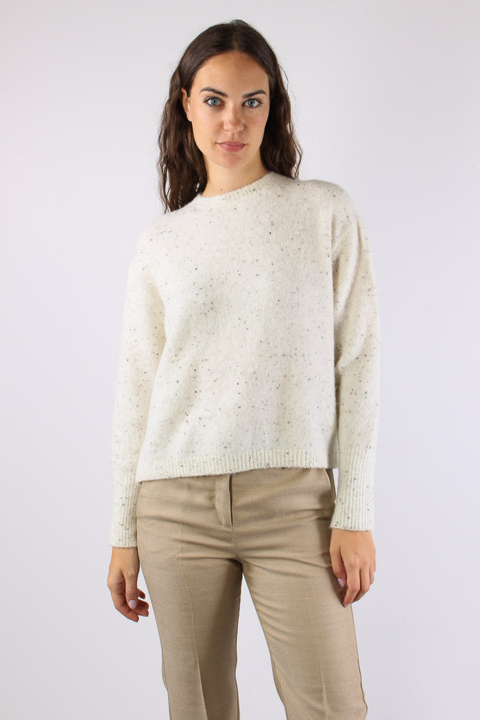 Mllalcali Maglione Bottonato Bianco-3