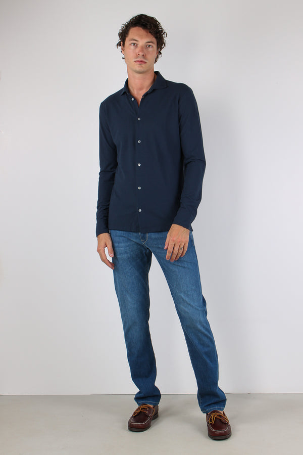 Polo Camicia Ice Cotton Blu
