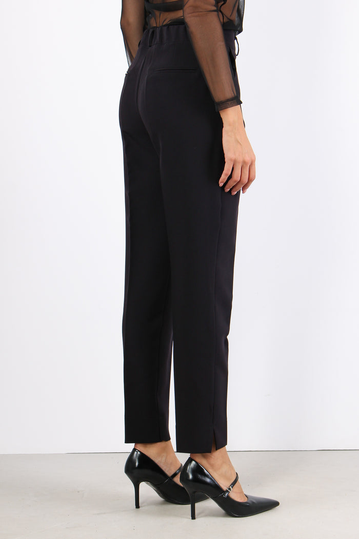 Pantalone Sigaretta Tessuto Fl Nero-6