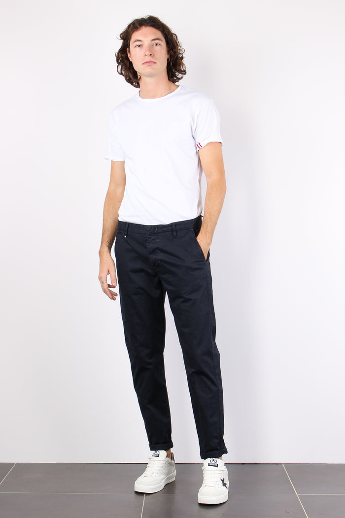 Pantalone Chino Raso Blu