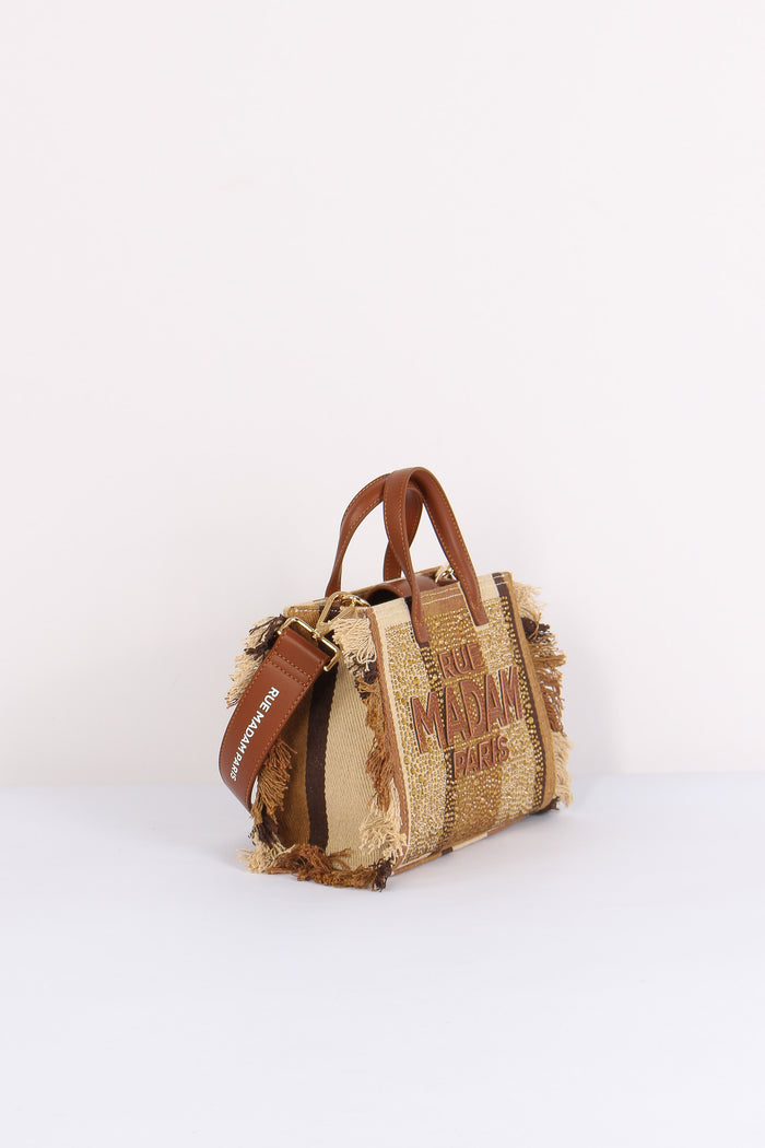 Shopping Mini Strass Stripes Brown-6