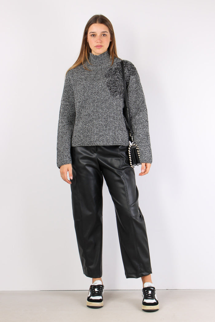 Maglia Collo Alto Nero/star White