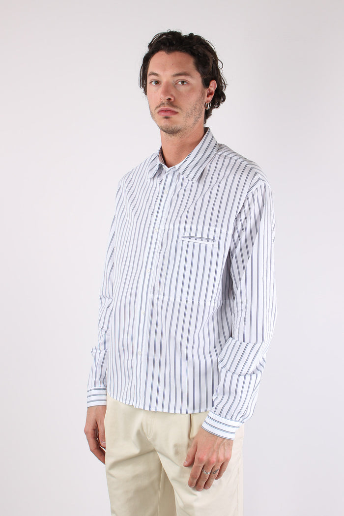 Barca Camicia Riga Tasca Blu/bianco-3