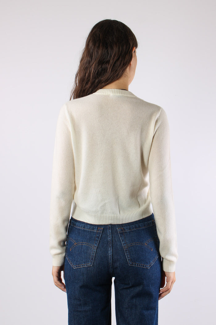 Mllcicogna Cardigan Cachemire Panna-5