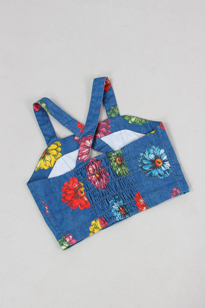 Top Fiore Dipinto Denim-4