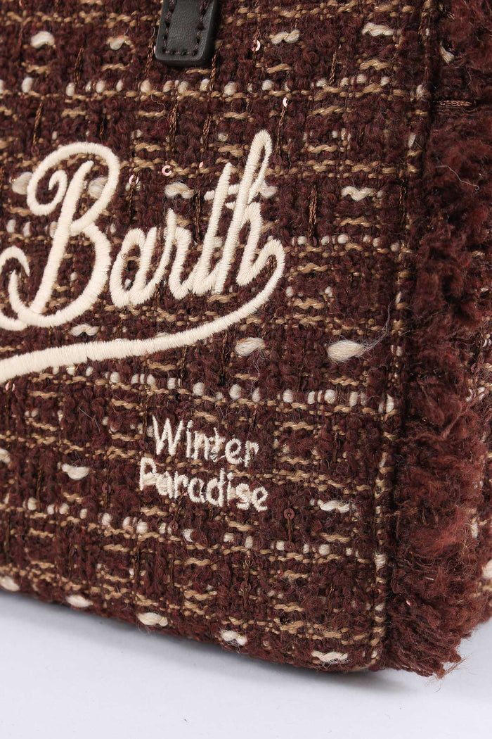 Borsa A Mano Mini Tweed Brown-5
