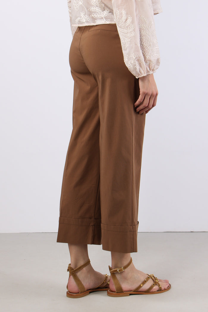 Pantalone Cropped Risvolto Terra-6