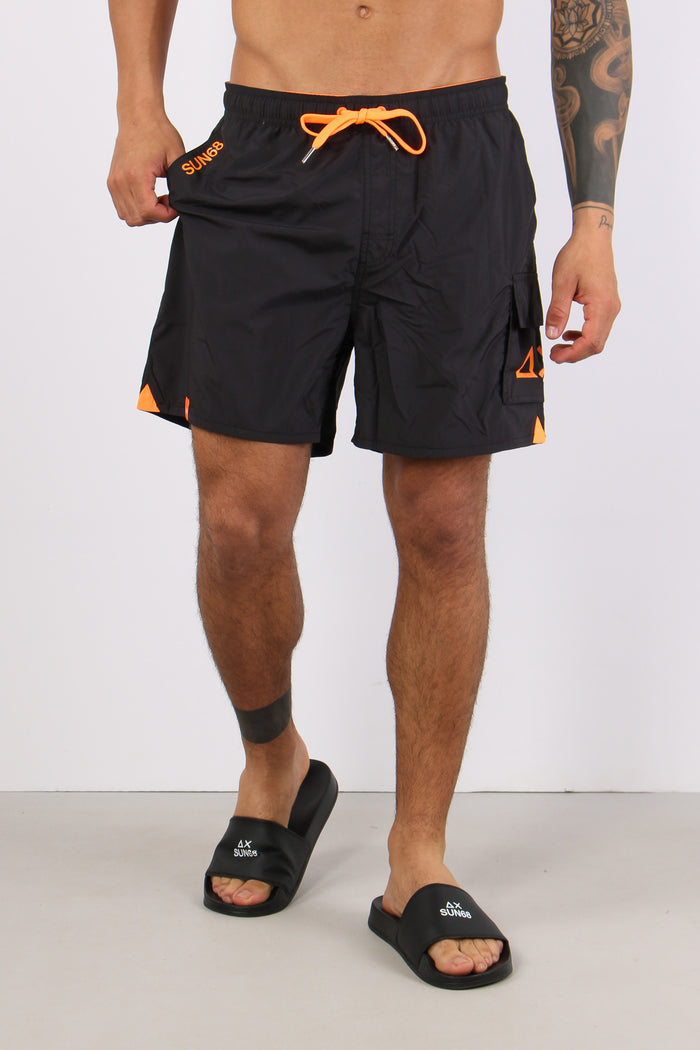 Costume Pantalone Cargo Nero-3