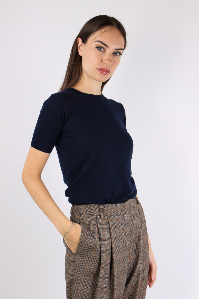 Maglia M/m Misto Lana Blu-7