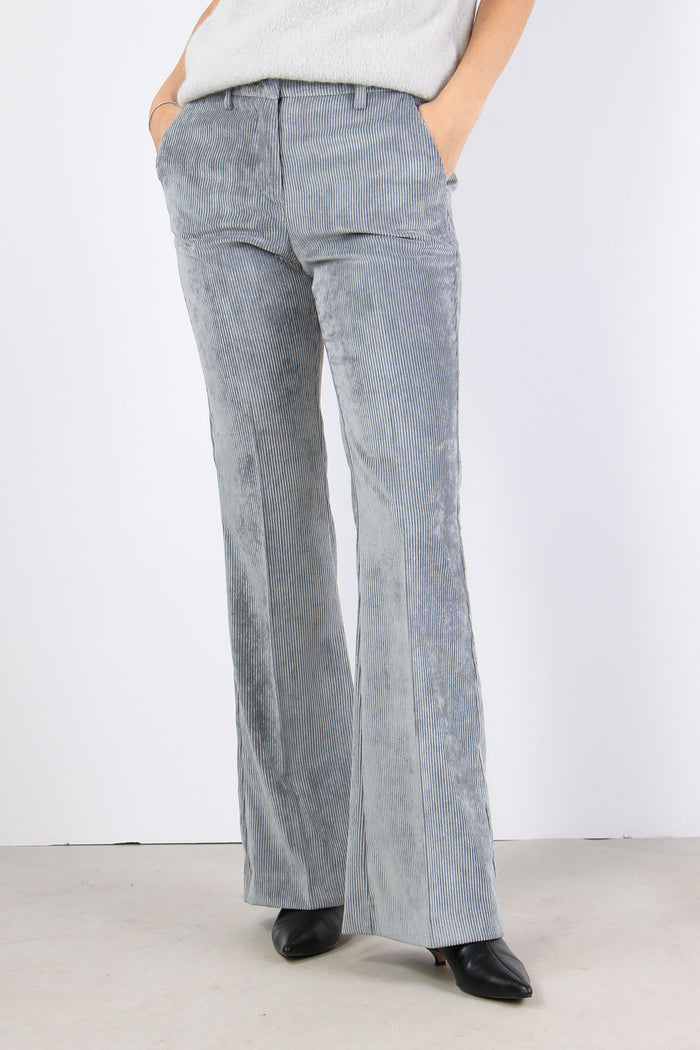 Pantalone Flare Velluto Nebbia-2
