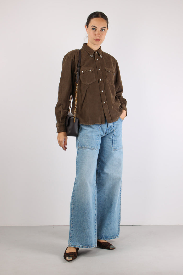 Camicia Velluto Millerighe Aut Vandyke Brown-3