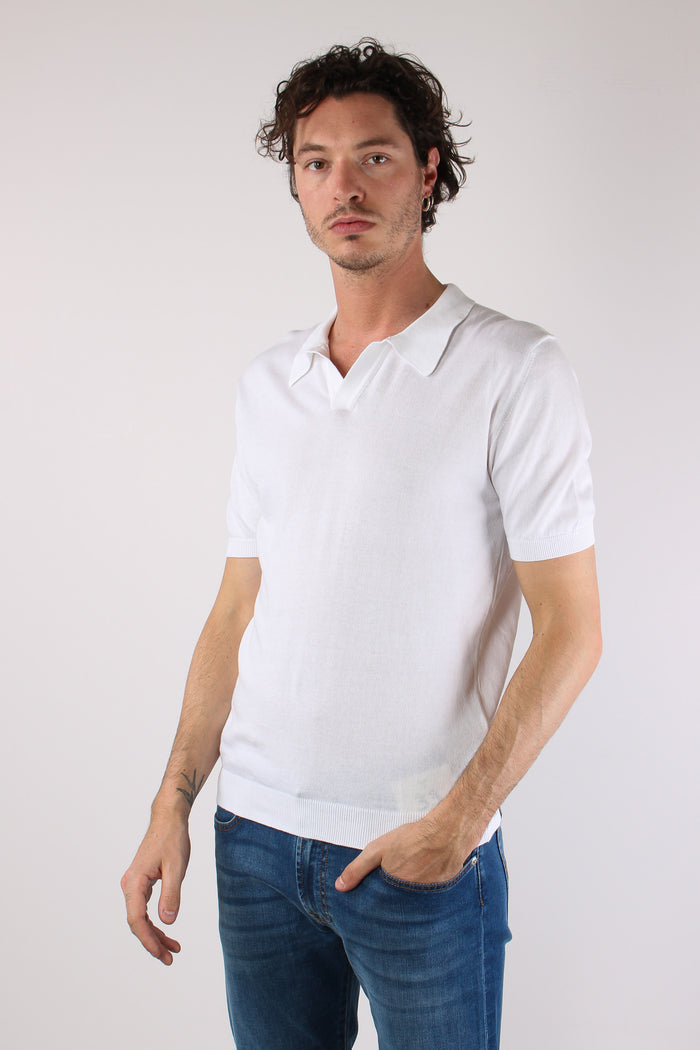 Polo Manica Corta Basica Optic White-3