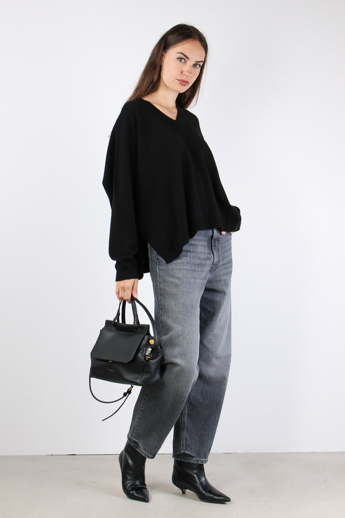 Maglia Scavo V Viscosa Nero-2