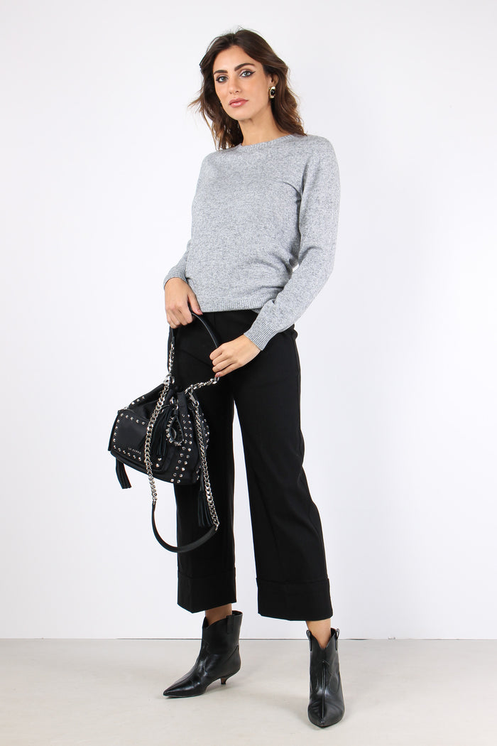 Maglia Misto Cachemire Grigio Melange