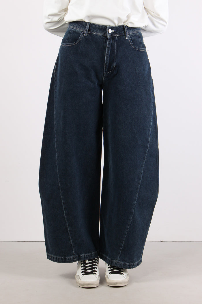 Denim Loose Barrel Denim Scuro-2