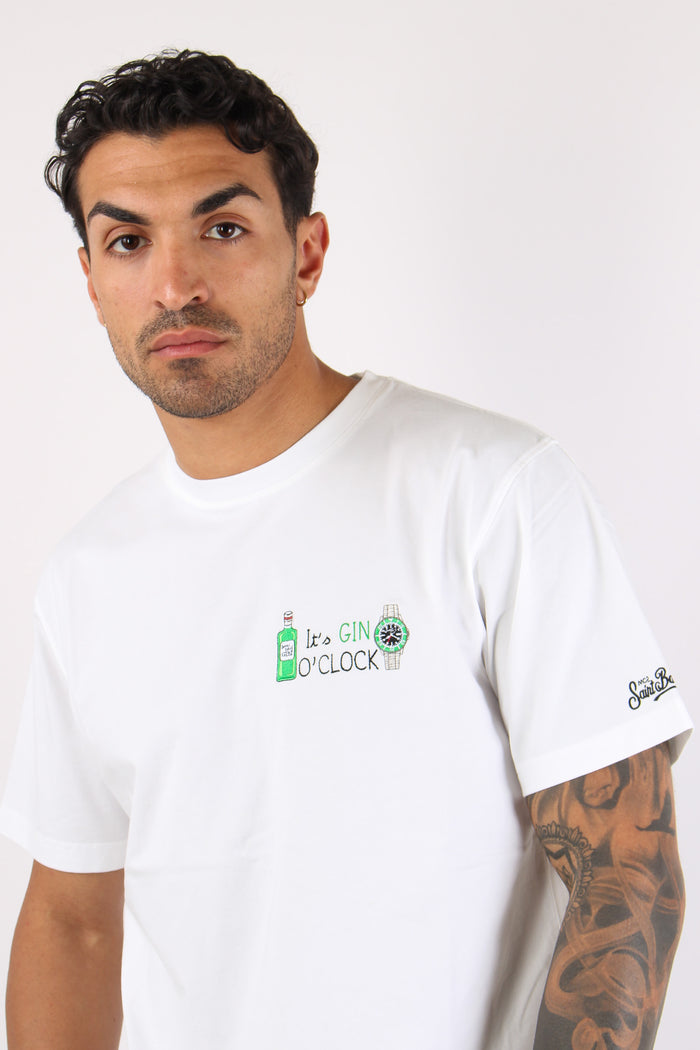 T-shirt Scritta Ricami Gin Clock-7