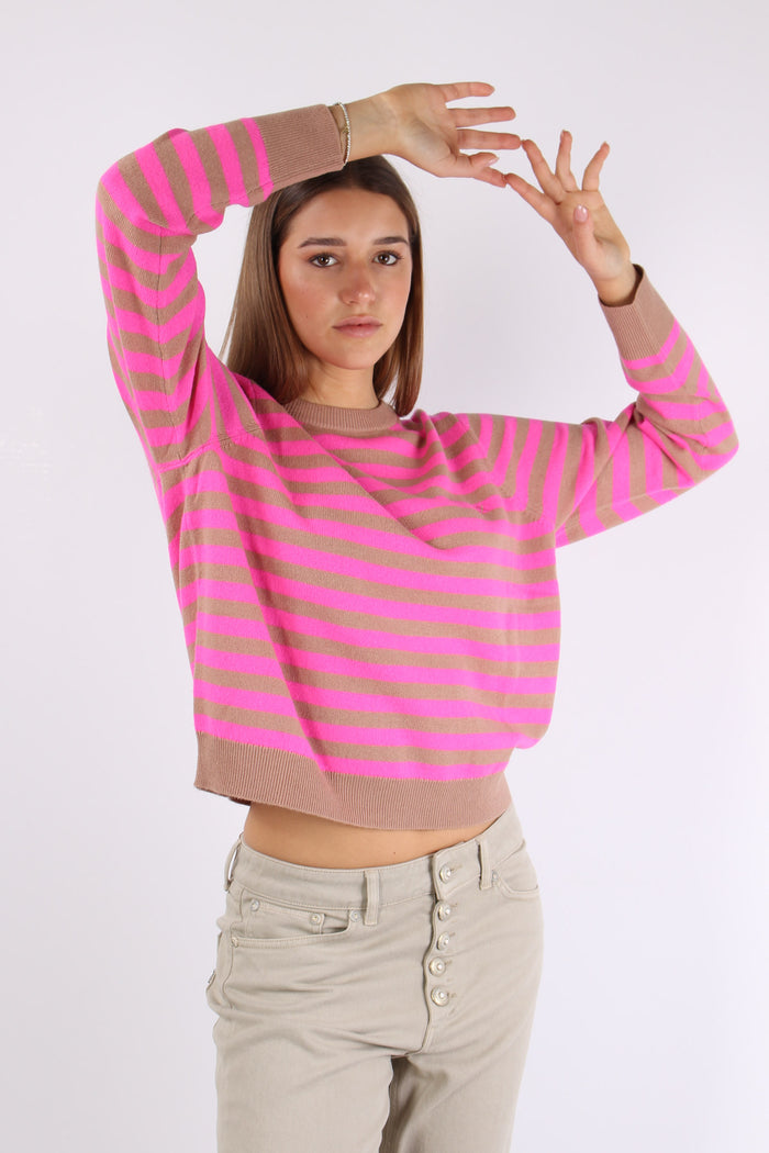 Maglia Girocollo Riga Deserto/fuxia-3