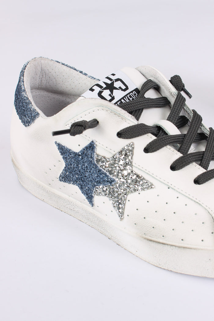 Sneakers Prime Star Stella Glitter Bianco/blu-5