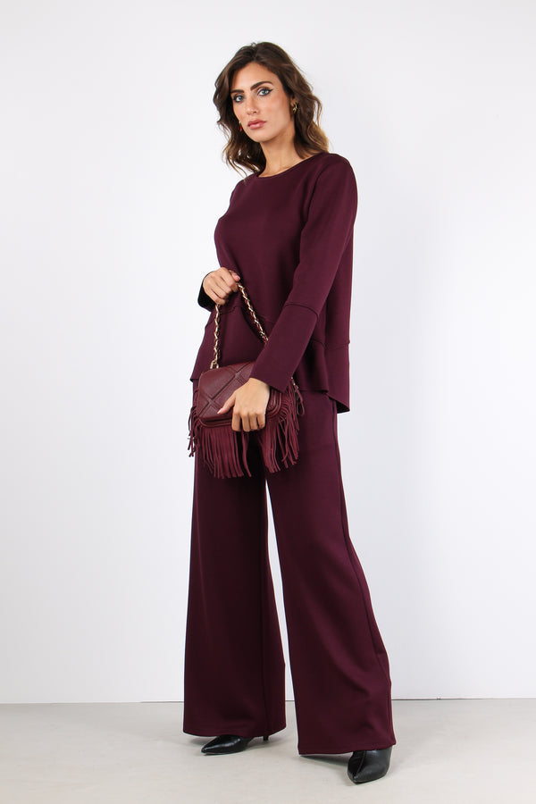 Felpa Girocollo Modal Vino