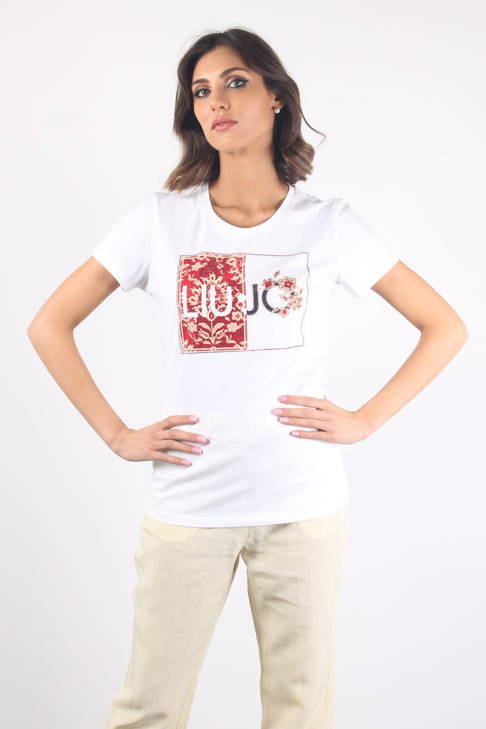 T-shirt Logo Cuore Bco/orient-4