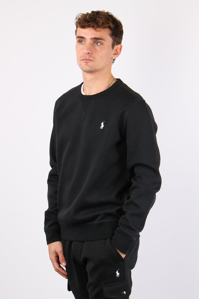 Felpa Girocollo Logo Polo Black/cream-4