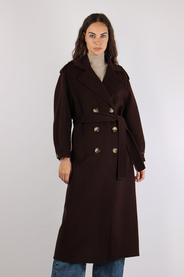 Cappotto Lana Doppiopetto Fondente