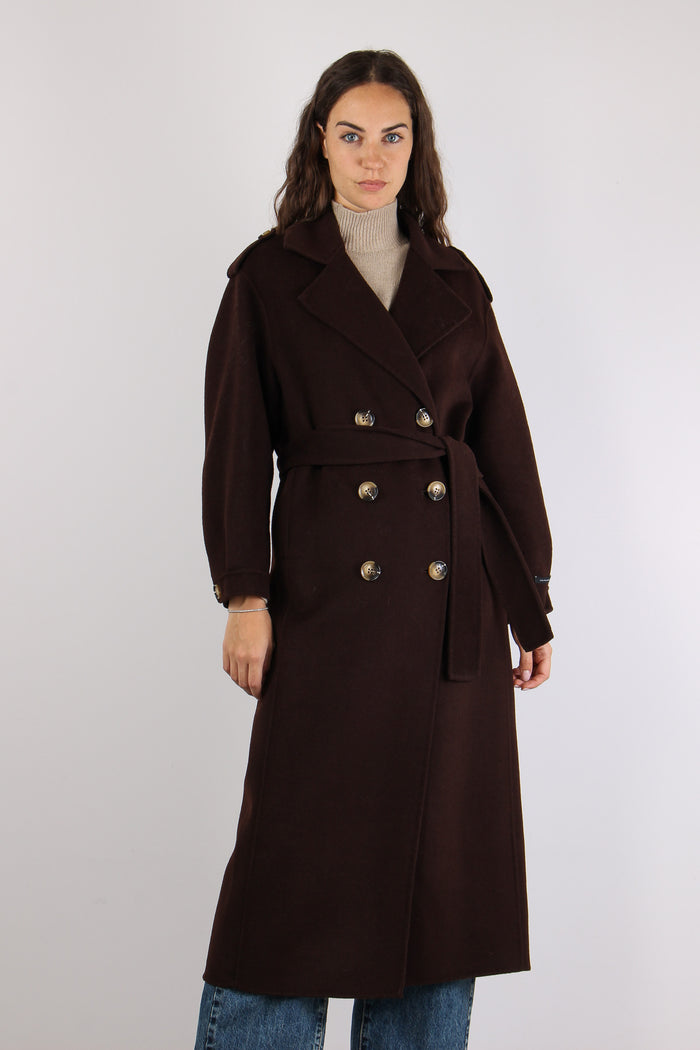 Cappotto Lana Doppiopetto Fondente