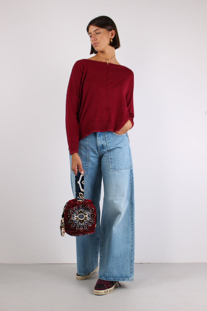 Maglia Gircollo Over Lurex Scarlet-6