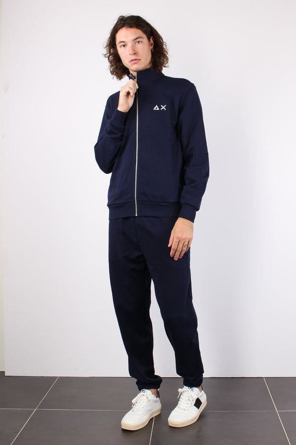 Maglia Cotone Full Zip Navy Blue-2