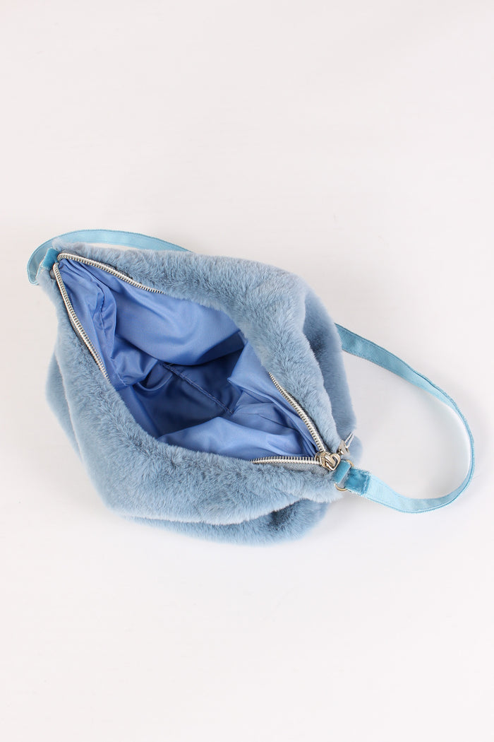 Borsa Pelliccia Azzurro-5
