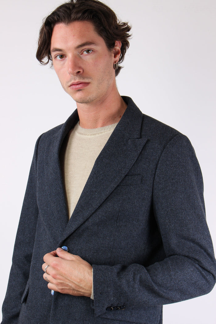 Volo Giacca Spinata Blu-6