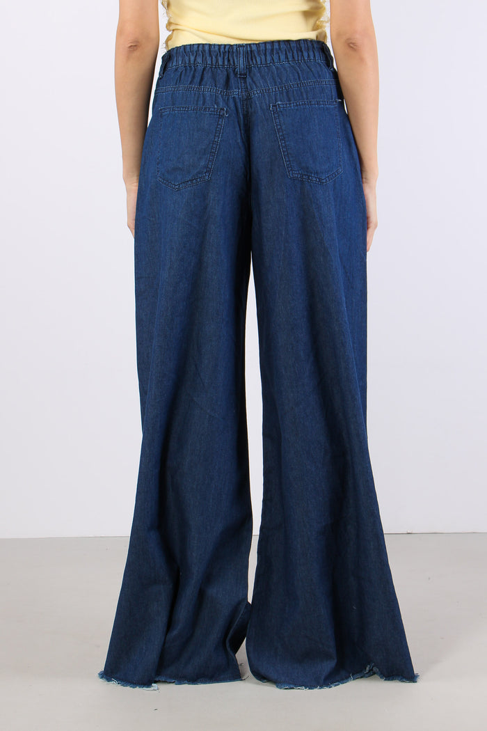 Pantalone Palazzo Chambray Denim-4