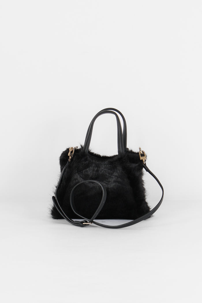 Smeraldo Mini Shopping Ecopeliccia Nero-3