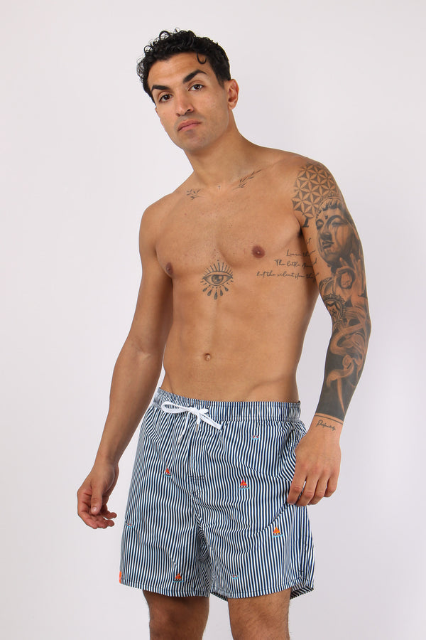 Costume Pantalone Ricamo Navy/bianco-2