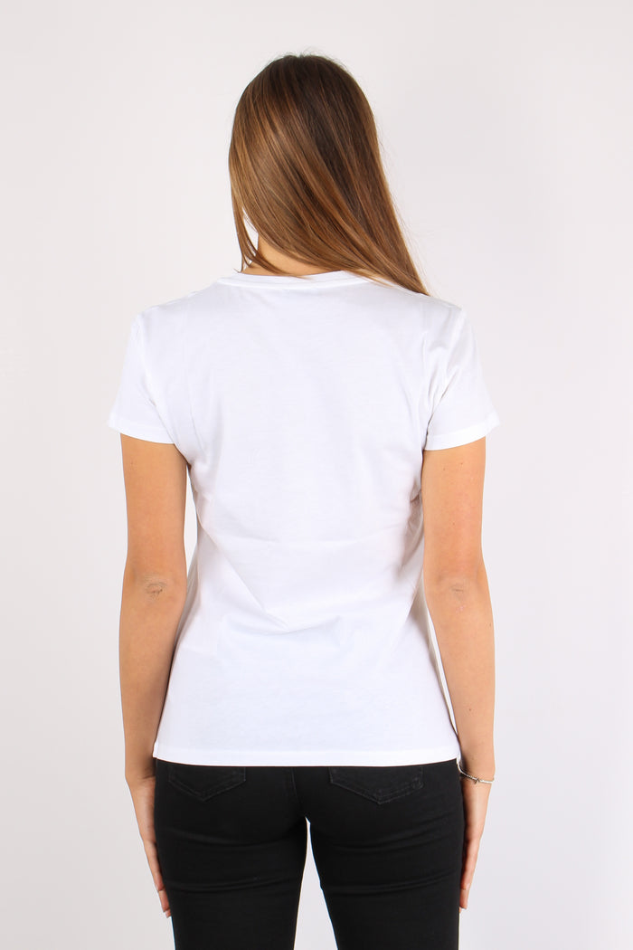 T-shirt Slim Stampa Gatto Bianco/cat-4