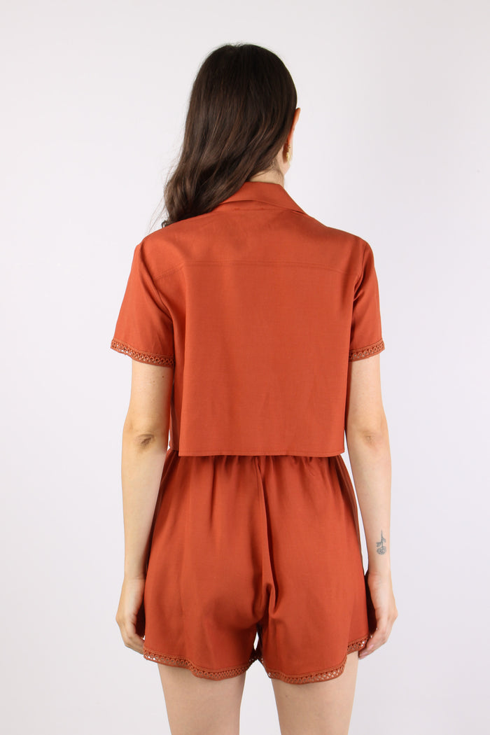 Camicia Corta Inserto Macrame Grondaia-4