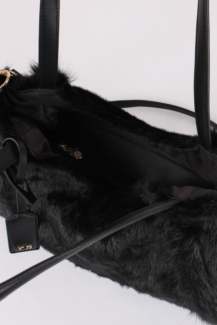 Smeraldo Maxi Shopping Ecopelliccia Nero-5