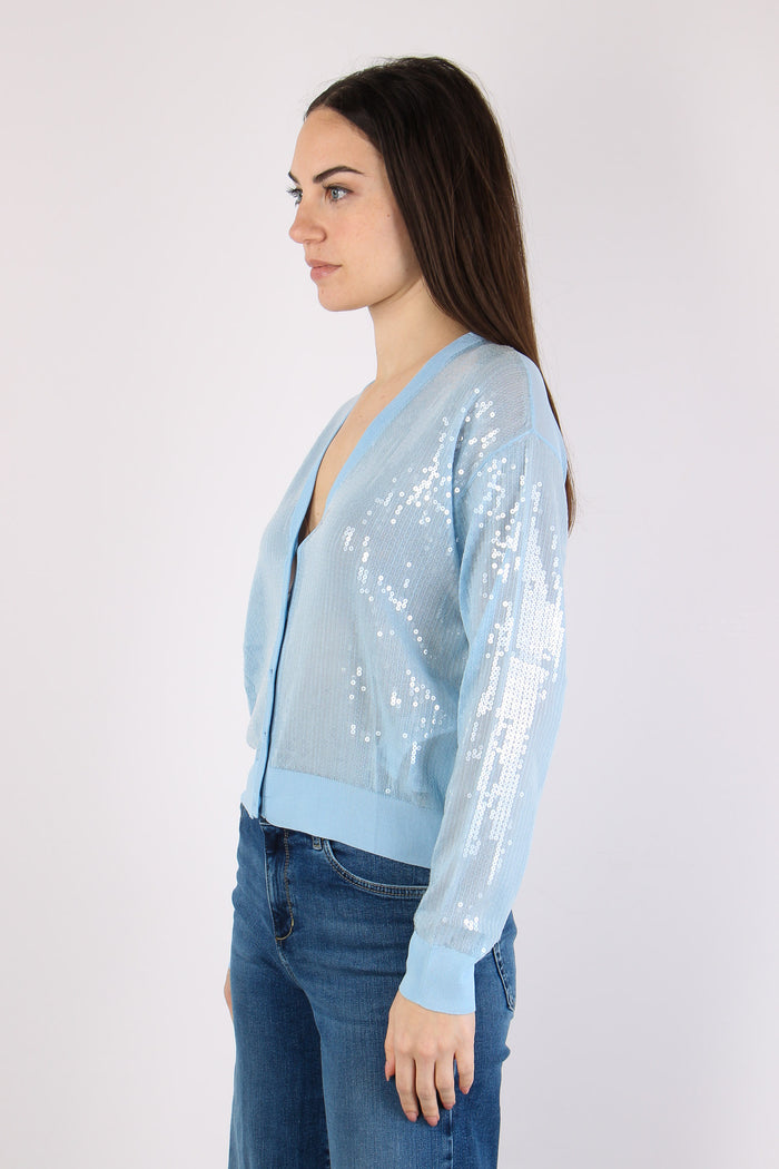 Cardigan Inserto Paillettes Blue Bell-3