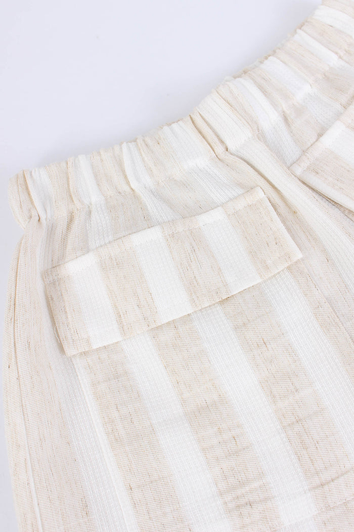 Bermuda 2 Tasche Lino Riga Latte/beige-4