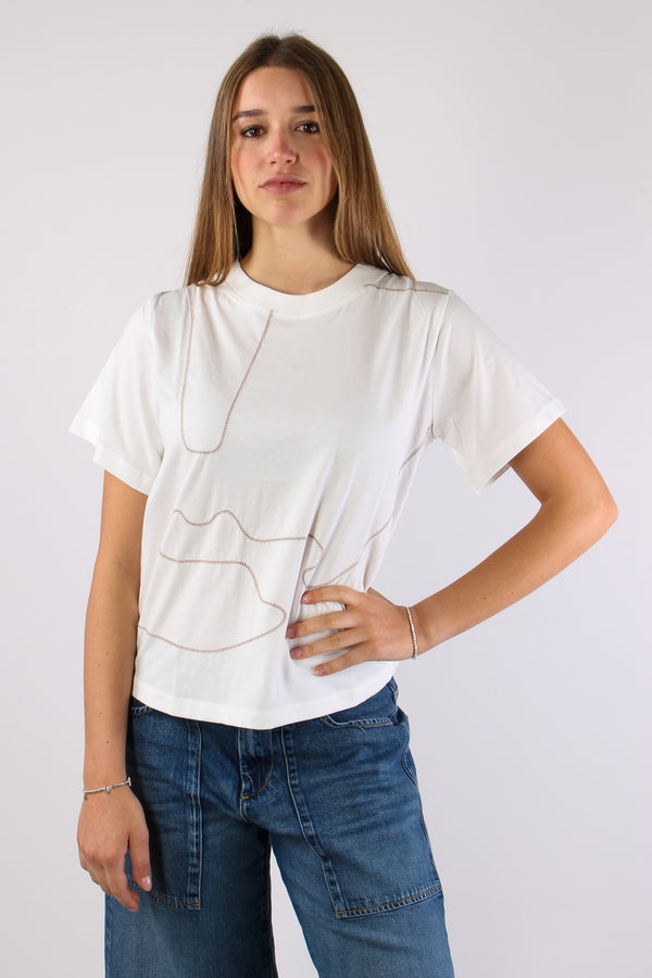 T-shirt Ricamo Organza Off White-2