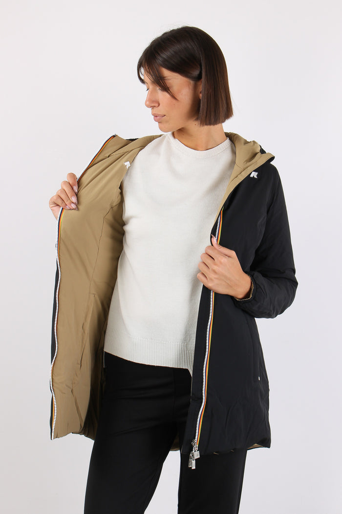 Giubbotto Lungo Reversibile Black Pure/beige-4