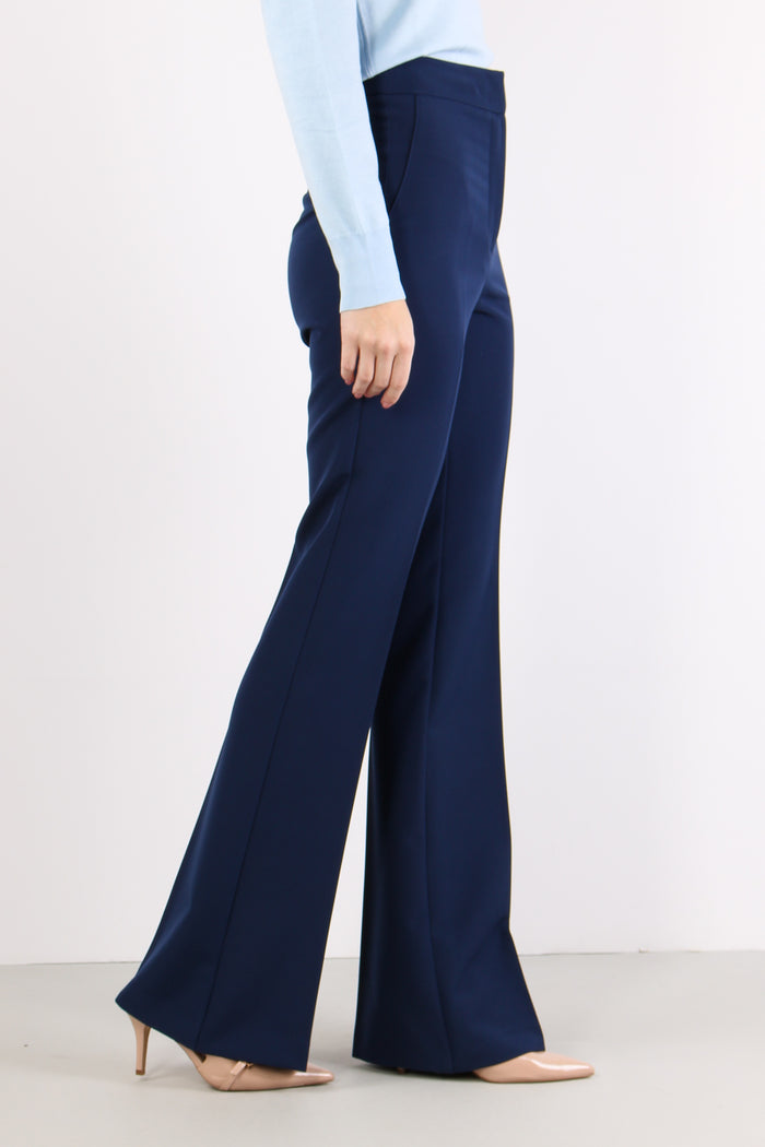 Pantalone Zampa Tessuto Tecnico Navy-3