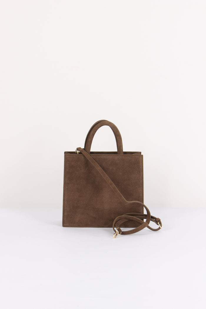 Borsa A Mano Media Scamosciata Brown-3