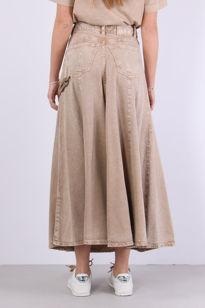 Hurghada Gonna Lunga Denim Beige-5