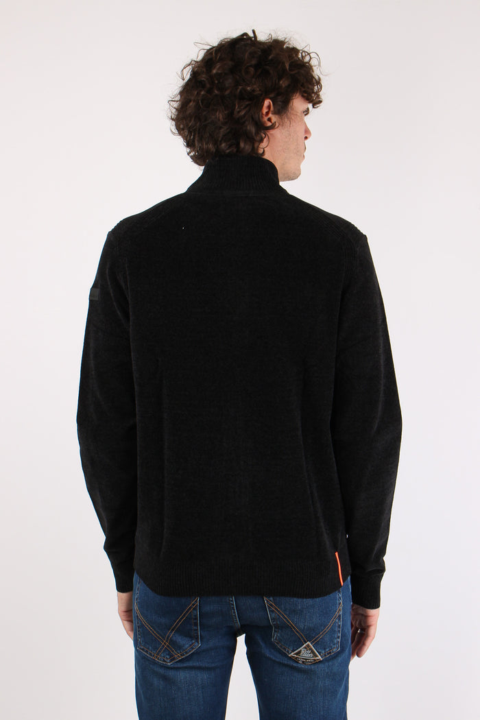 Maglia Zip Velluto Black-3
