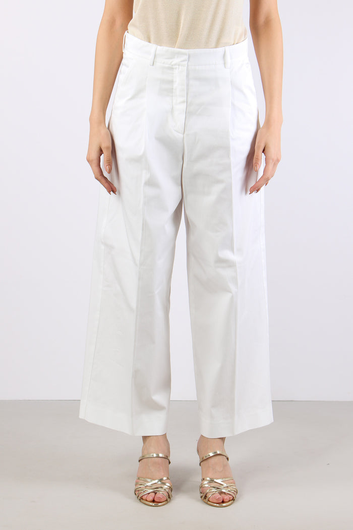 Bellico Pantalone Dritto Gabardina Off White-2