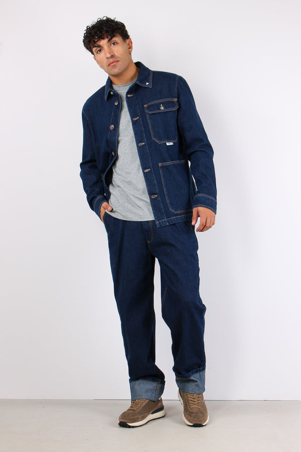 Denim Over Risvolto Blu