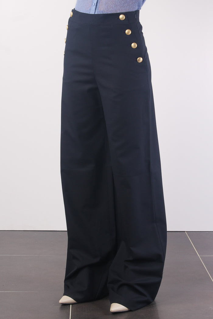 Cammeo Pantalone Palazzo Bot Blu-3