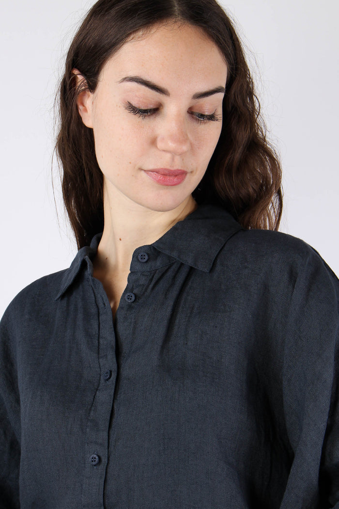 Camicia Over Lino Blue-10