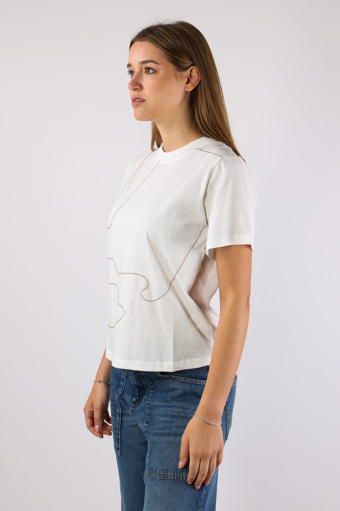 T-shirt Ricamo Organza Off White-5